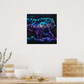 Abstracte Tiger Conceptual Ink Art in Alcoholverf Poster (Keuken)