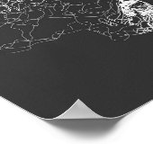 abstracte Tiger Head Face Fine Line Art Poster (Hoek)