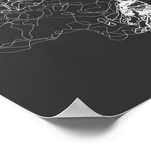 abstracte Tiger Head Face Fine Line Art Poster (Hoek)