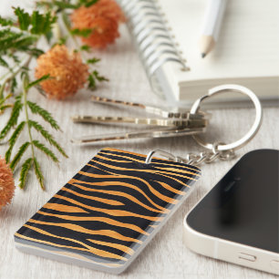 Abstracte Tiger Print Sleutelhanger