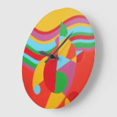 Abstracte tijd in Technicolor ronde klok (Hoek)