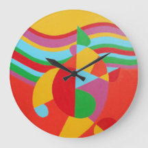 Abstracte tijd in Technicolor ronde klok