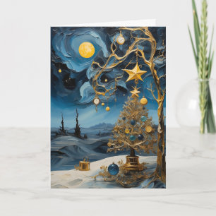 Abstracte Tijd Kunstkaart   Moderne Kerstgroet Kaart