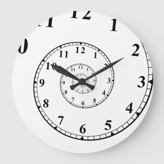 Abstracte tijdspiraalvormige oneindigheid wandklok (Voorkant)