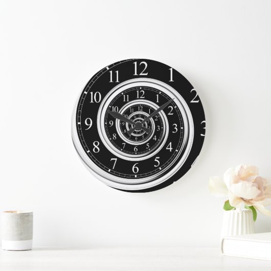 Abstracte tijdspiraalvormige oneindigheid wandklok (Huis)