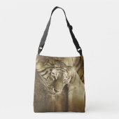 Abstracte tijger - Vintage Crossbody Tas (Achterkant)