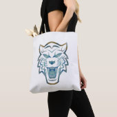 Abstracte tijgerafdrukken tote bag (Dichtbij)