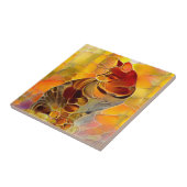 Abstracte tijgerkat-keramische Tegel Tegeltje (Zijkant)
