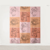 Abstracte tijgerkop wandkleed (Voorkant)