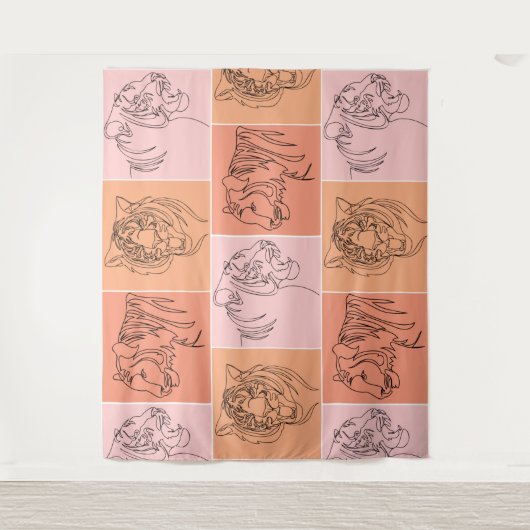 Abstracte tijgerkop wandkleed (Voorkant)