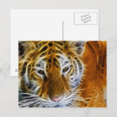 Abstracte tijgerportret fractale kunst briefkaart (Voorkant / Achterkant)