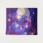 Abstracte tijgerretro kosmische vormgeving wandkleed (Voorkant (horizontaal))