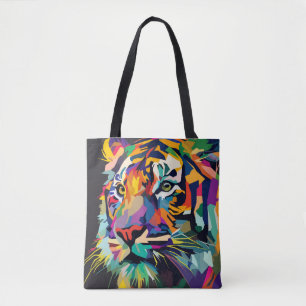 Abstracte tijgervlakte tote bag