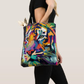 Abstracte tijgervlakte tote bag (Dichtbij)