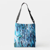 Abstracte tinten van Blue Swirl Crossbody Tas (Achterkant)