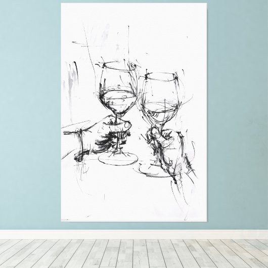 Abstracte toast schets - canvas afdruk (Insitu (Houten vloer))