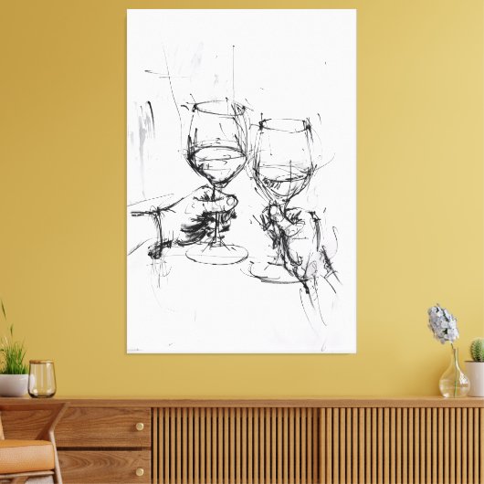 Abstracte toast schets - canvas afdruk (Insitu (Woonkamer))