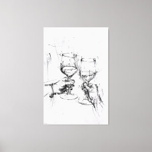 Abstracte toast schets - canvas afdruk