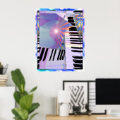 Abstracte toetsenborden en strepen poster (Thuiskantoor)
