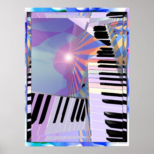 Abstracte Toetsenborden en Strepen Poster (Voorkant)