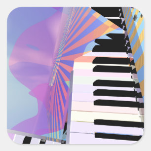 Abstracte toetsenborden en strepen vierkante sticker