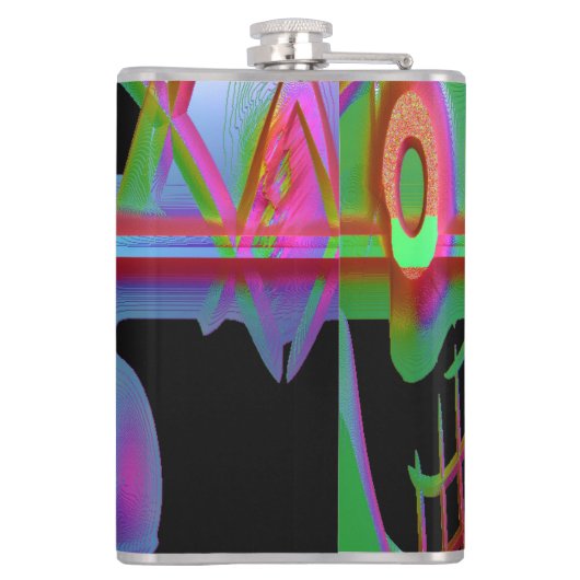 Abstracte togetherness kolf heupfles (Achterkant)