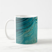 Abstracte topografische oceaan kunst koffiemok (Links)