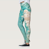Abstracte topografische oceaan kunst leggings (Links)