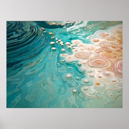 Abstracte topografische oceaan kunst poster (Voorkant)
