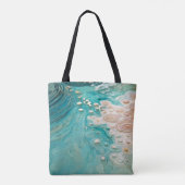 Abstracte topografische oceaan kunst tote bag (Achterkant)