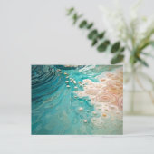 Abstracte topografische oceankunst briefkaart (Staand voorkant)
