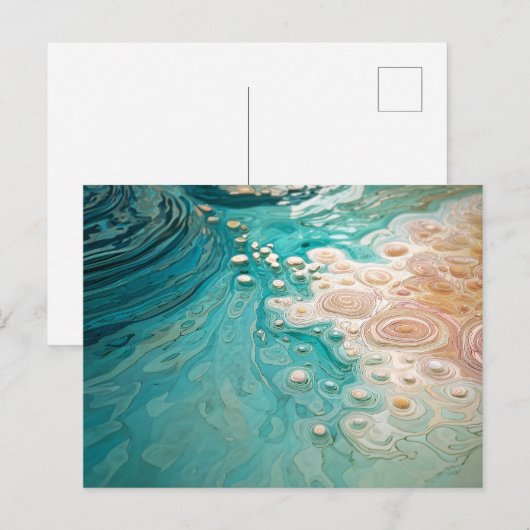 Abstracte topografische oceankunst briefkaart (Voorkant / Achterkant)
