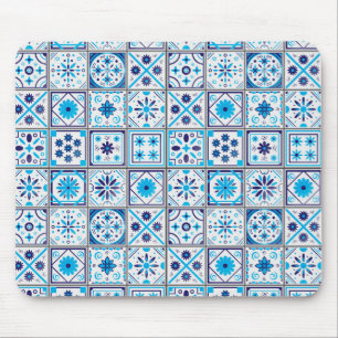 Abstracte traditionele blauwe kunst muismat