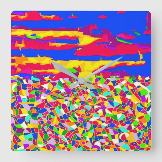 Abstracte Transcendentie Vierkante Klok (Voorkant)