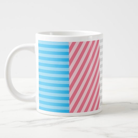 Abstracte Transgender Pride-vlag Grote Koffiekop (Links)