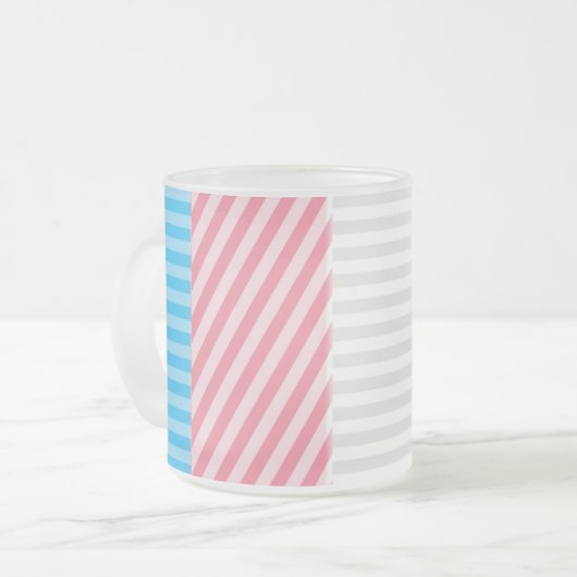 Abstracte Transgender Pride-vlag Matglas Koffiemok (Voorkant links)