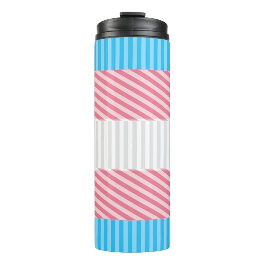 Abstracte Transgender Pride-vlag Thermosbeker (Voorkant)