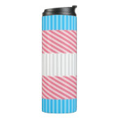 Abstracte Transgender Pride-vlag Thermosbeker (Gedraaid links)