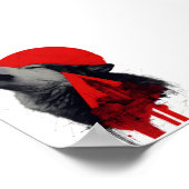 Abstracte Trash Polka Huilende Wolf Stadslandschap Poster (Hoek)