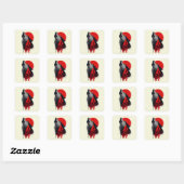 Abstracte Trash Polka Huilende Wolf Sticker (Vel)