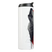 Abstracte Trash Polka Huilende Wolf Thermische Tum Thermosbeker (Gedraaid links)