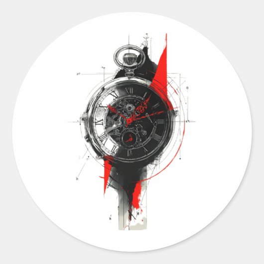 Abstracte Trash Polka Zakhorloge Sticker (Voorkant)