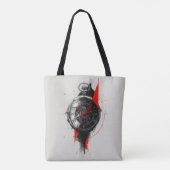 Abstracte Trash Polka Zakhorloge Tote Tas (Achterkant)