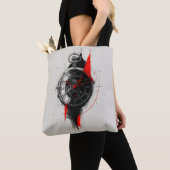 Abstracte Trash Polka Zakhorloge Tote Tas (Dichtbij)