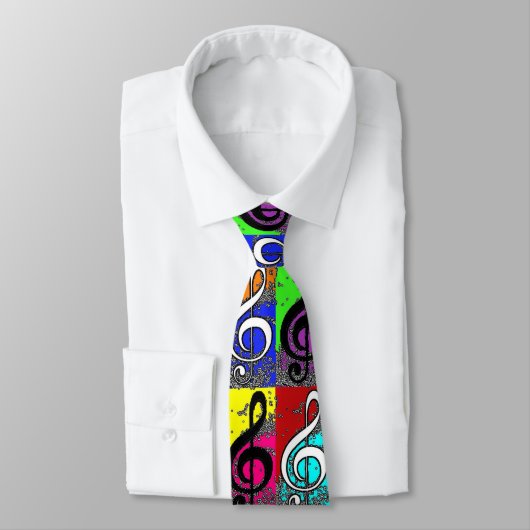 Abstracte Treble Clef Stropdas (Gebonden)