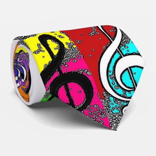 Abstracte Treble Clef Stropdas (Opgerold)