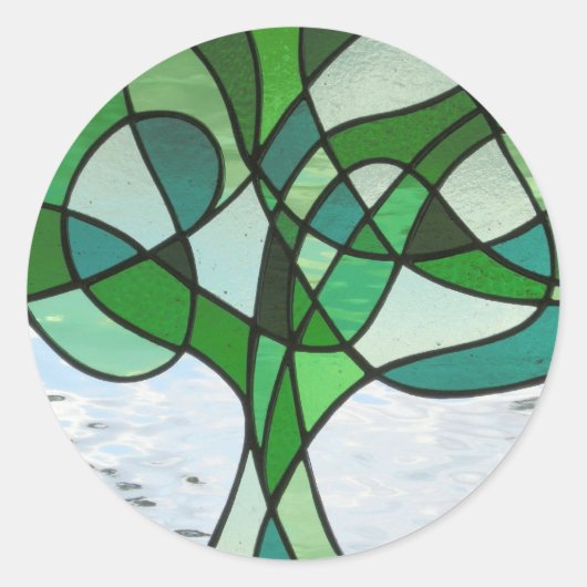 Abstracte Tree of Life-Sticker Ronde Sticker (Voorkant)