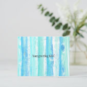 Abstracte Treescape Aqua Blue White Uw groet Briefkaart (Staand voorkant)