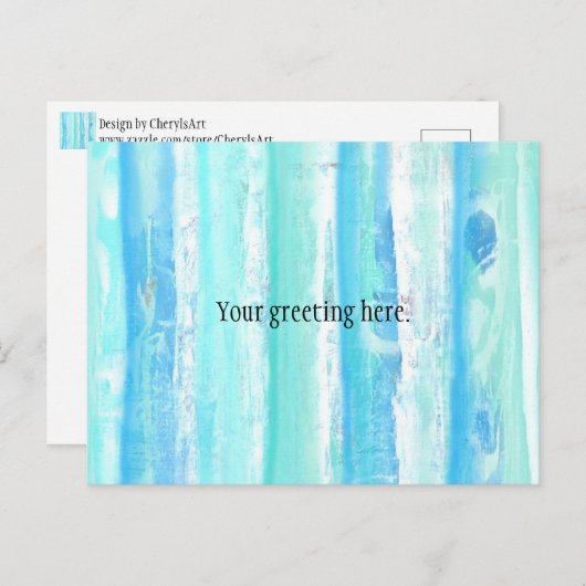 Abstracte Treescape Aqua Blue White Uw groet Briefkaart (Voorkant / Achterkant)