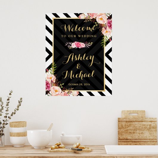  Abstracte trekpatronen Poster (Keuken)